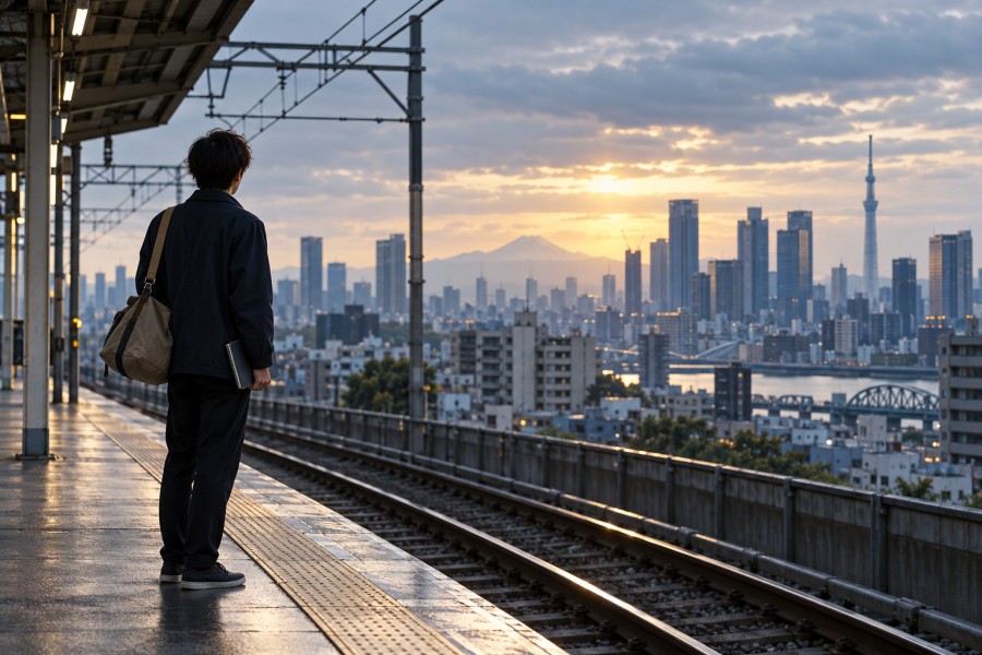 俳優を目指して上京する若者のイメージ